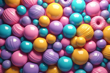 Colorful candy 3D render background