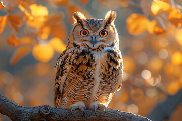 Wisdom Unfolds: Golden-Eyed Owl's Intimate Portrait