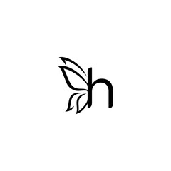 concept of letters combined with butterfly wings in a black color model