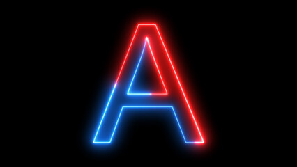 neon alphabetic Lettering. Neon light 3d alphabet, calligraphy realistic. Glowing letters.