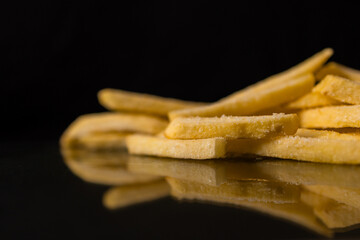 Free close-up on dark background with reflection 