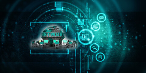 3d illustration Business Network concept