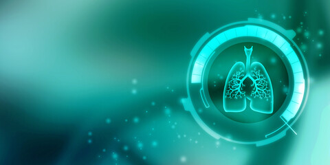 2d illustration Healthy Human Lungs 