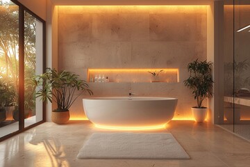 Modern living room with minimalistic furniture large windows natural light white walls clean lines highres photo