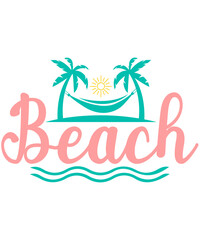 Obraz premium Beach typography clip art design on plain white transparent isolated background for card, shirt, hoodie, sweatshirt, apparel, tag, mug, icon, poster or badge