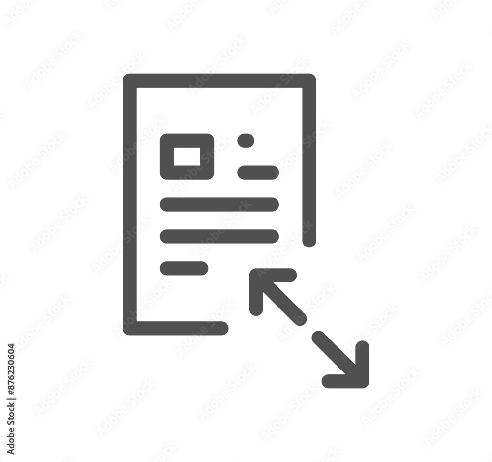 Poster document icon outline and linear vector.