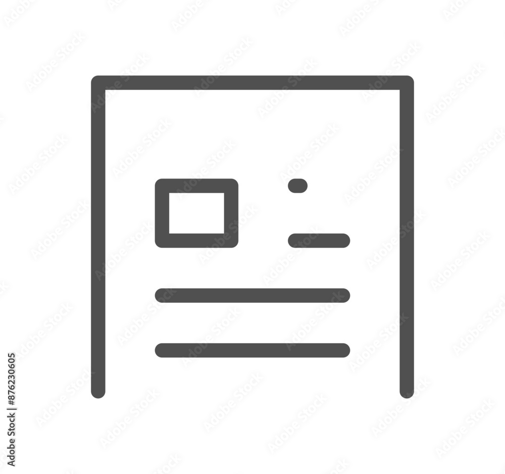 Poster document icon outline and linear vector.