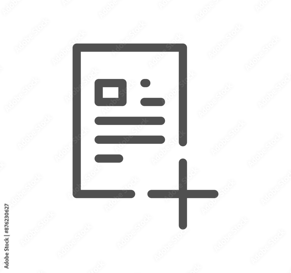 Aufkleber document icon outline and linear vector.