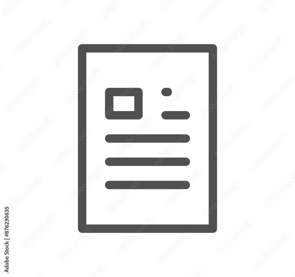 Poster document icon outline and linear vector.