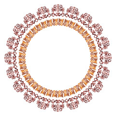 Damask pattern abstract EPS vector,Round ornament,Golden metallic border,Vintage floral damask ornament,floral paisley embroidery,ethnic oriental traditional for print,wallpaper,fabric,card,indian art