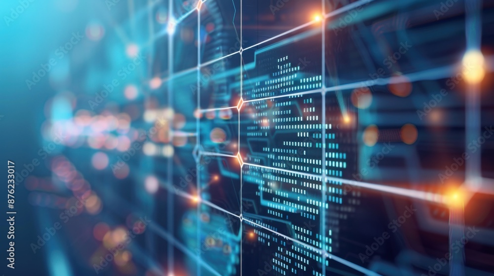 Aufkleber digital ledger technology in asset management, secure and transparent.