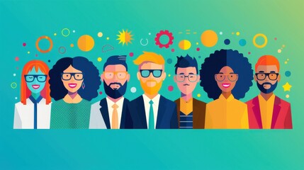 Diverse talent, attracting and retaining diverse employees, flat design illustration