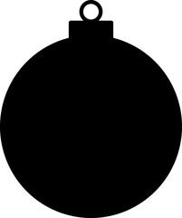 Isolated Christmas ornament ball silhouette vector.