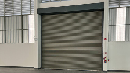 a steel roller shutter door. Industrial door.