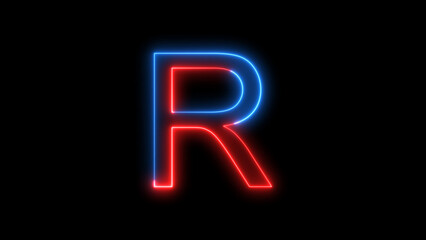 neon alphabetic Lettering. Neon light 3d alphabet, calligraphy realistic. Glowing letters.