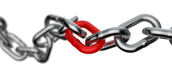 Obraz premium Red Chain Link in a Chain