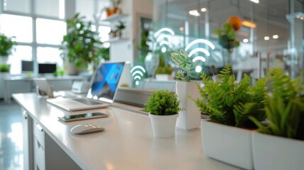 A kitchen with a stainless steel refrigerator and a white island