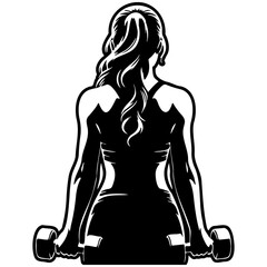 Woman Do Workouts with Dumbbells.