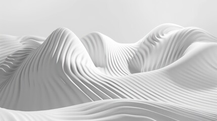 Abstract White Swirling Landscape