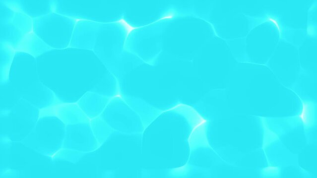 Swimming pool water animated motion background video 4K. Blue, turquoise tones.