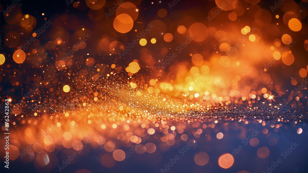 Aufkleber magical golden sparkles with soft bokeh effect