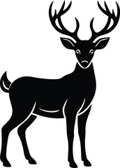 graphic deer silhouette vector illustration black background