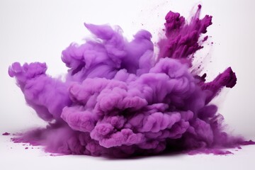Fototapeta premium Abstract purple Ink Explosion, purple smoke powder explosion
