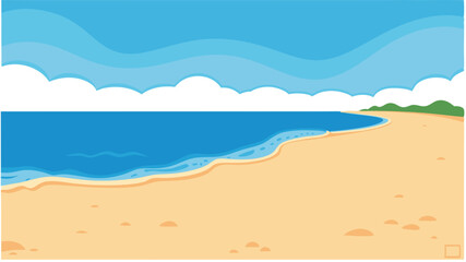 An empty beach scene vector illustration