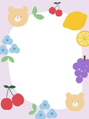 Cute abstract template collection animal, fruit, flower Modern posters greetings card Decorative abstract with colorful doodles.