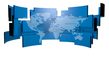 Global Connectivity: Abstract World Map Illustration