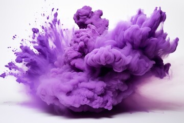 Fototapeta premium Abstract purple Ink Explosion, purple smoke powder explosion