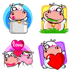 Cow animal icons love