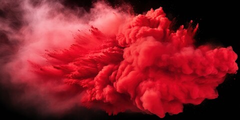 Fototapeta premium Red Powder Explosion - Abstract Cloud of Color