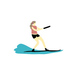 Cartoon vector illustration of Surfing people