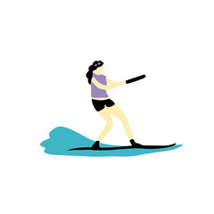 Cartoon vector illustration of Surfing people