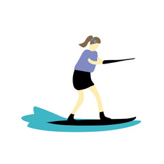 Cartoon vector illustration of Surfing people