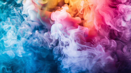 Obraz premium Exploring a Vibrant Vape Club Diverse Flavors, Aromatic Clouds, and smoke. Concept Vape Flavors