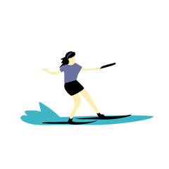Cartoon vector illustration of Surfing people