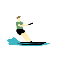 Cartoon vector illustration of Surfing people