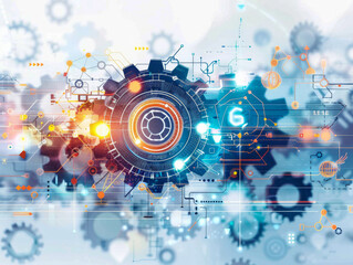 Future Abstract technology gear wheel background with geometric.Vector gears modern mechanism industrial concept