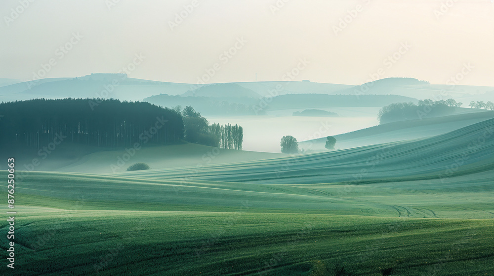 Poster calm and peaceful saxony countryside landscape. background image. created with generative ai technol