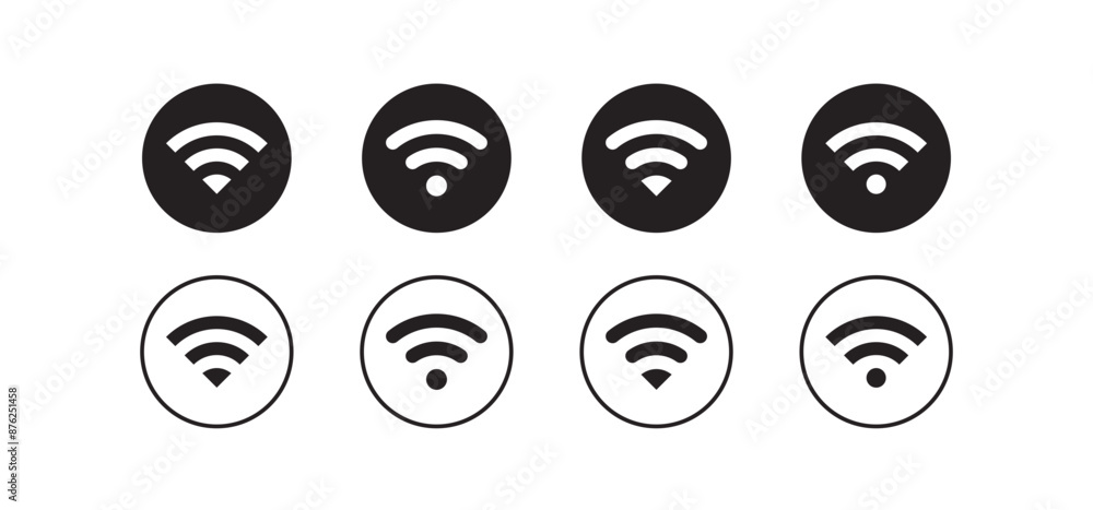 Poster wireless and internet connection symbol flat vector illustration.