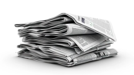A stack of daily newspapers piled on top of each other, representing news, media, and information dissemination.