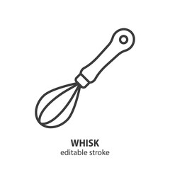 Whisk line icon. Cooking vector illustration. Editable stroke.