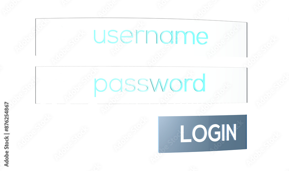 Poster login form digital interface