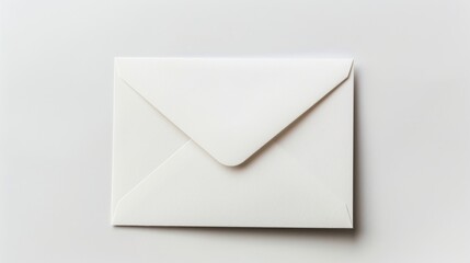 Blank card in white envelope on white backdrop