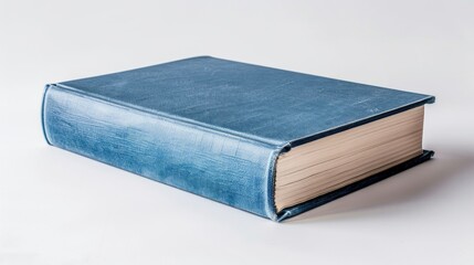 Blue hardcover book ready for customization on white background