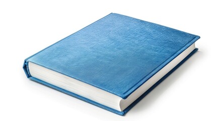 Blue hardcover book ready for customization on white background
