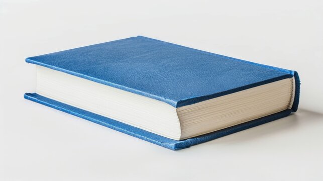 Blue hardcover book ready for customization on white background