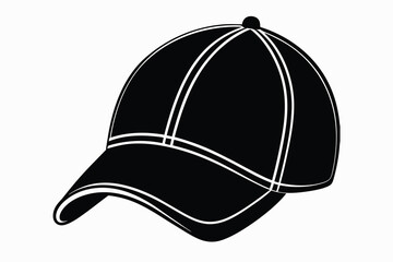 Black cap silhouette on white background A.eps